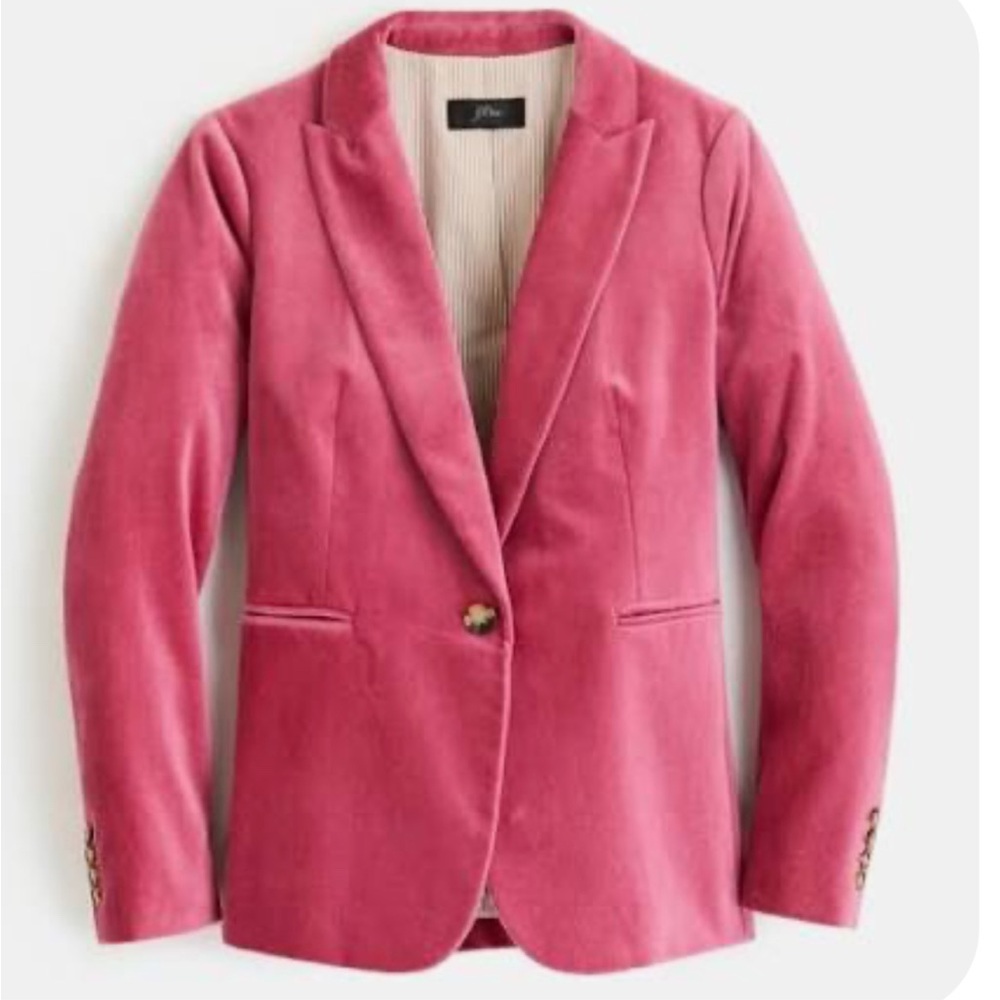 J.Crew Pink Velvet Blazer size 0